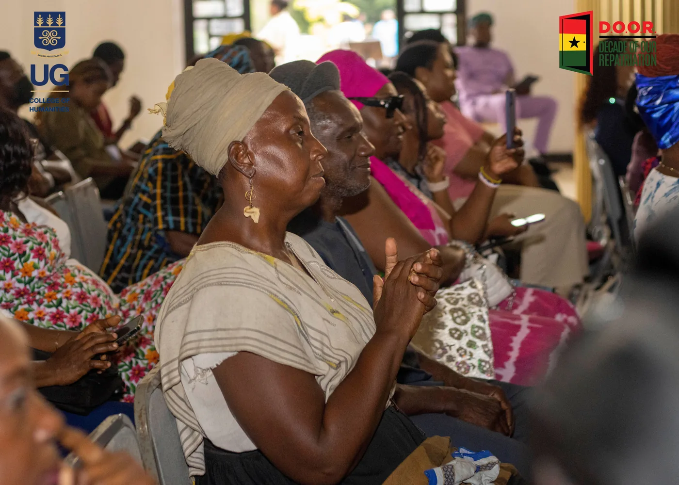 Participants chanting at the Open D.O.O.R. Dialogues media launch