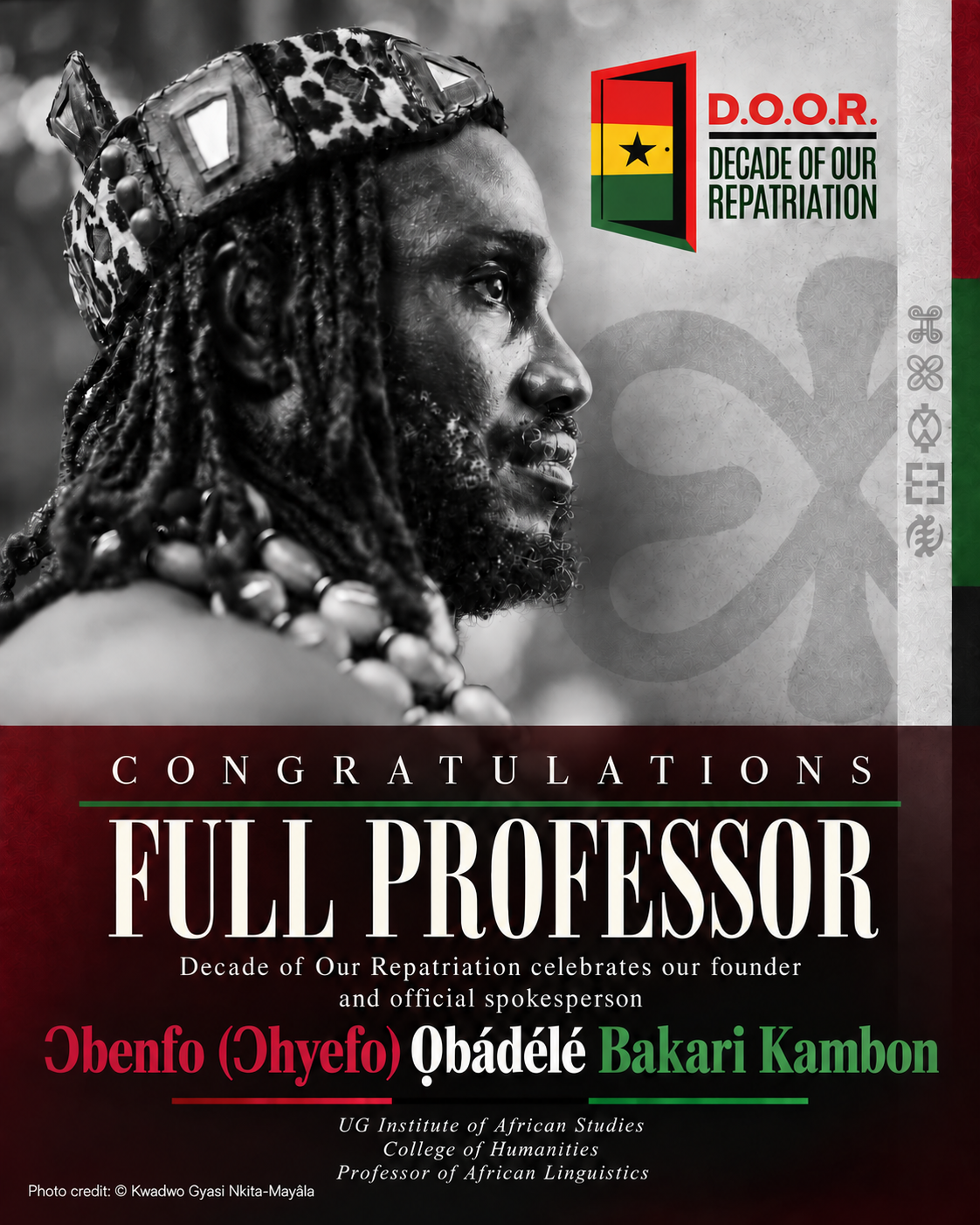 Congratulations Full Professor Ɔbenfo Ọbádélé Kambon