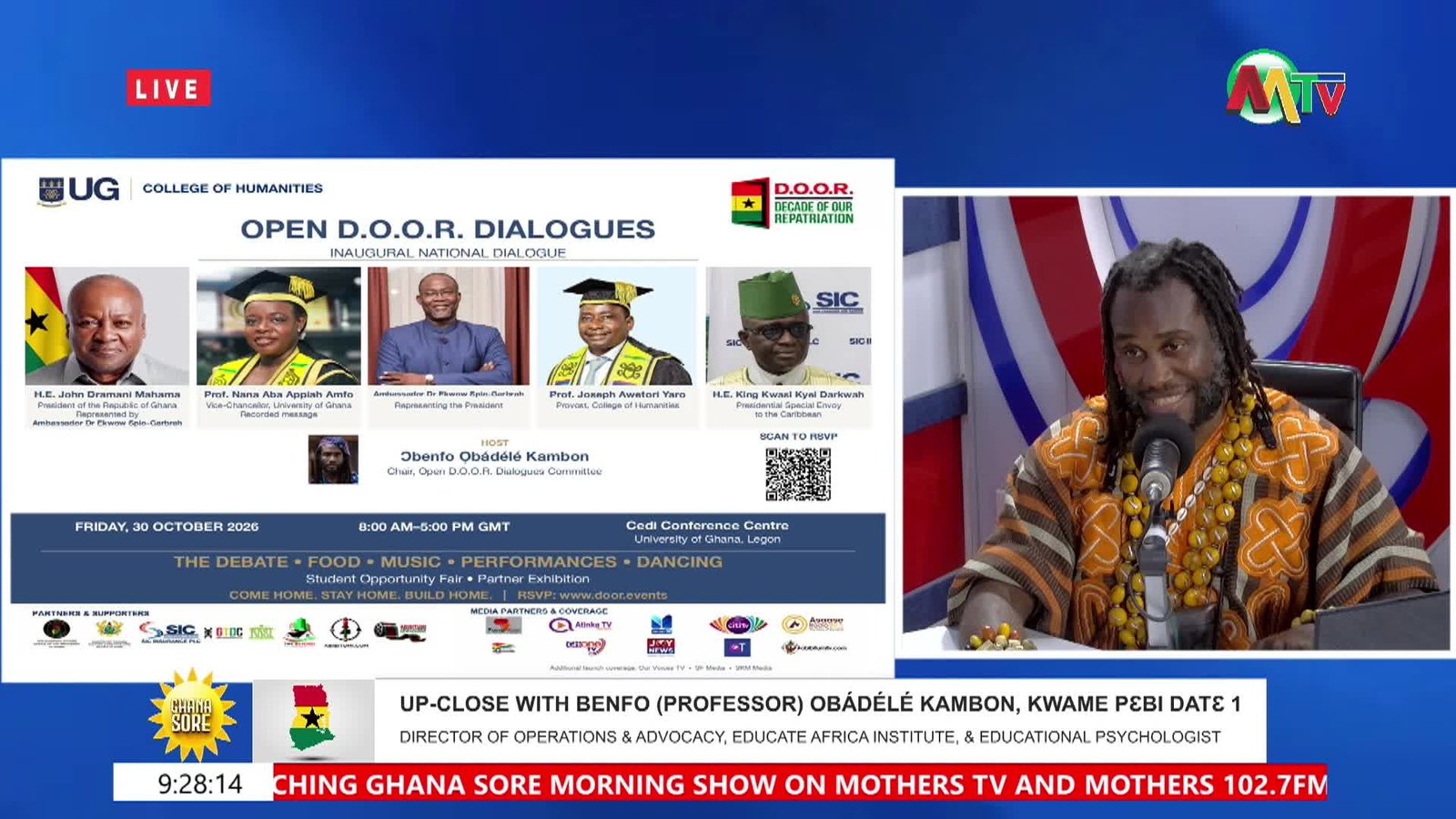 Watch: Ɔbenfo Ọbádélé Kambon on Mothers TV — Open D.O.O.R. Dialogues